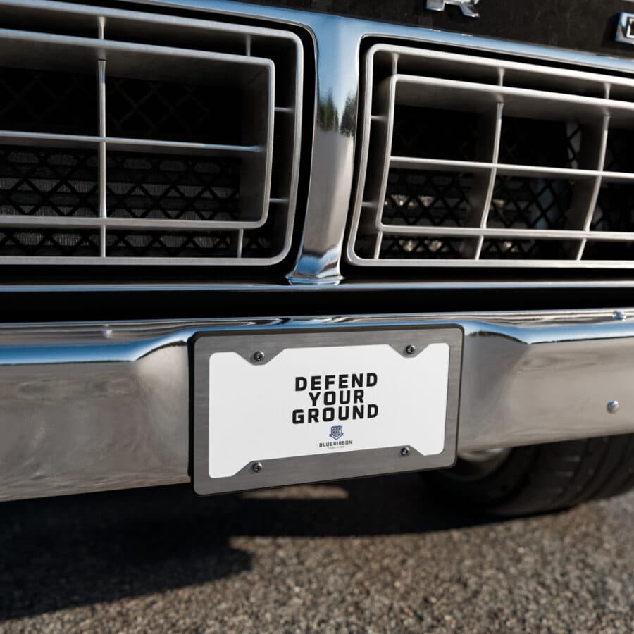 Defend Your Ground Vanity License Plate - White - Image 2