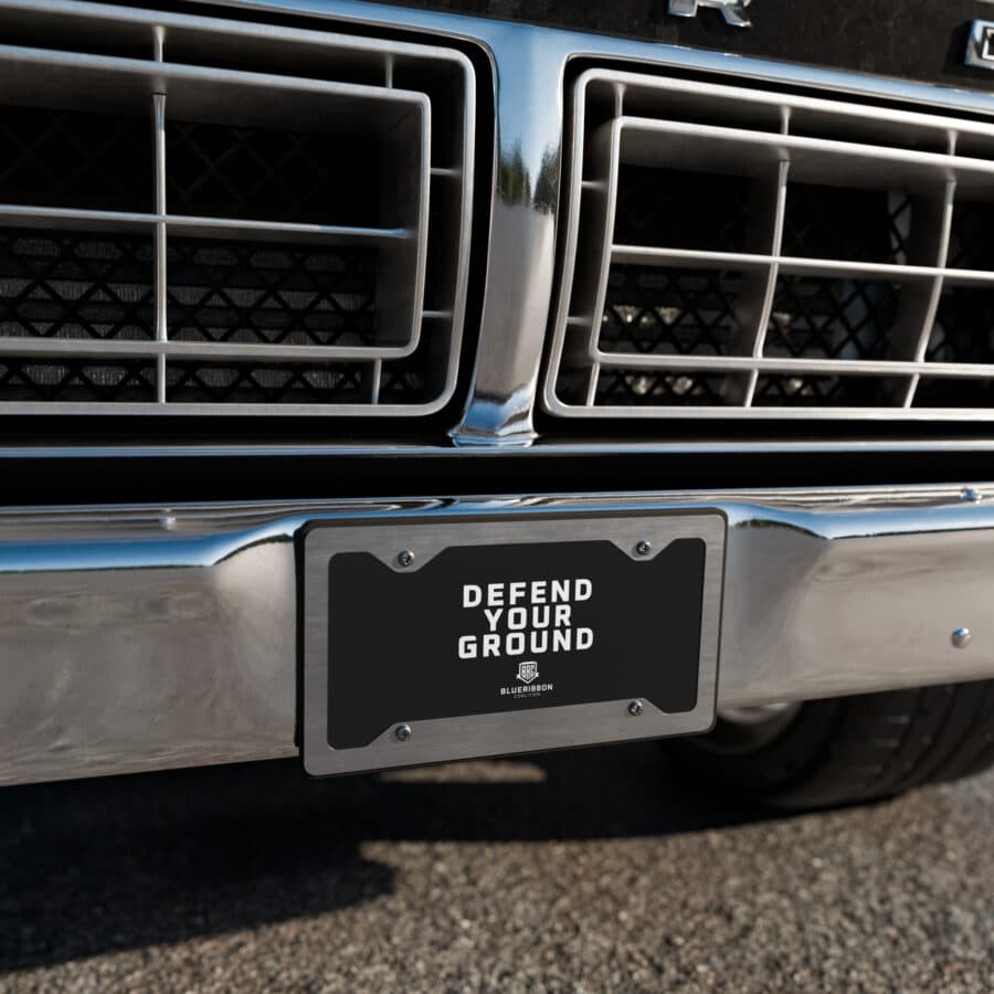 Defend Your Ground Vanity License Plate - Black - Image 2