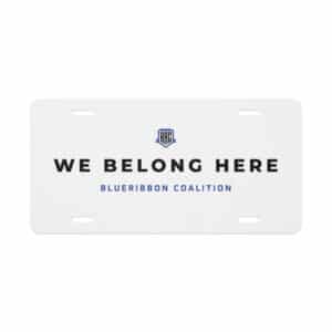 We Belong Here Vanity License Plate - White