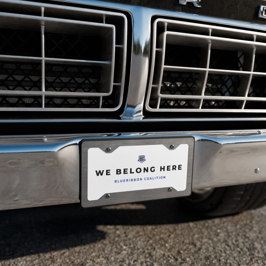 We Belong Here Vanity License Plate - White - Image 2