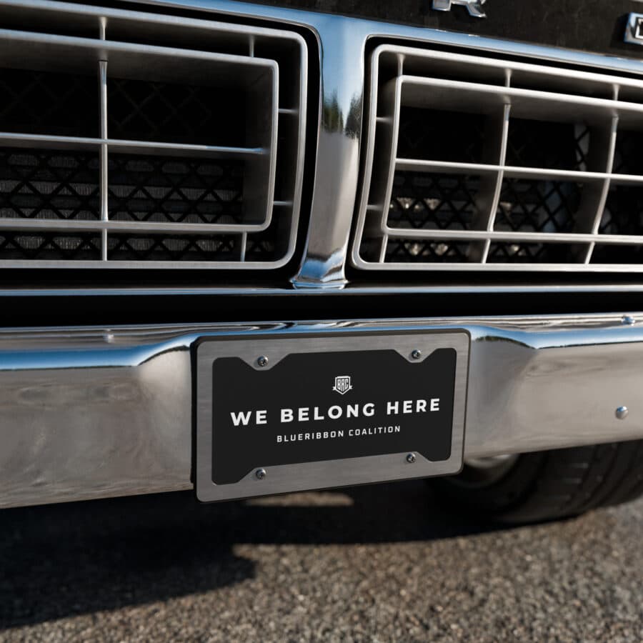 We Belong Here Vanity License Plate - Black - Image 2