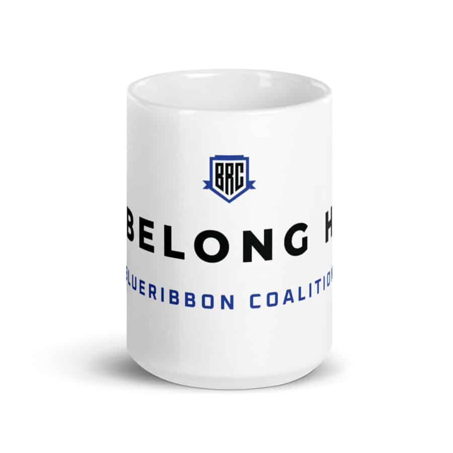 We Belong Here White Glossy Mug - Image 3