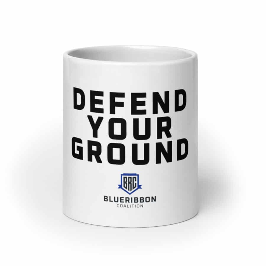 Defend Your Ground White Glossy Mug