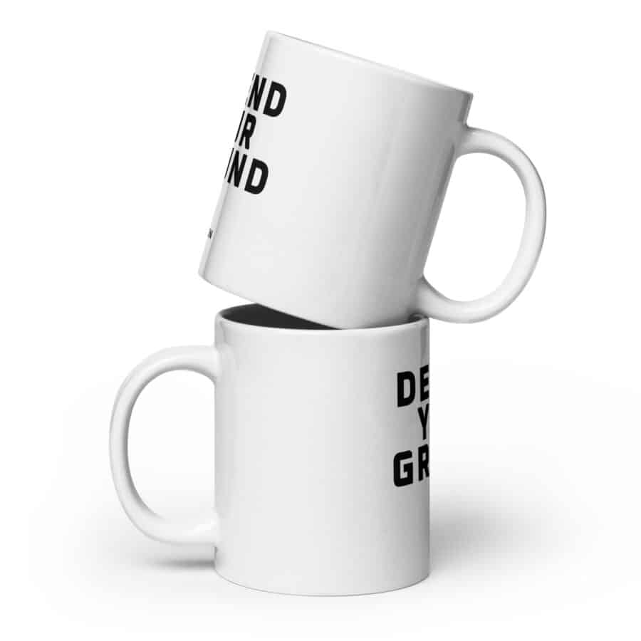 Defend Your Ground White Glossy Mug - Image 4