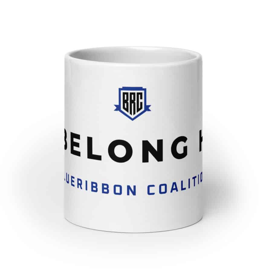 We Belong Here White Glossy Mug - Image 4